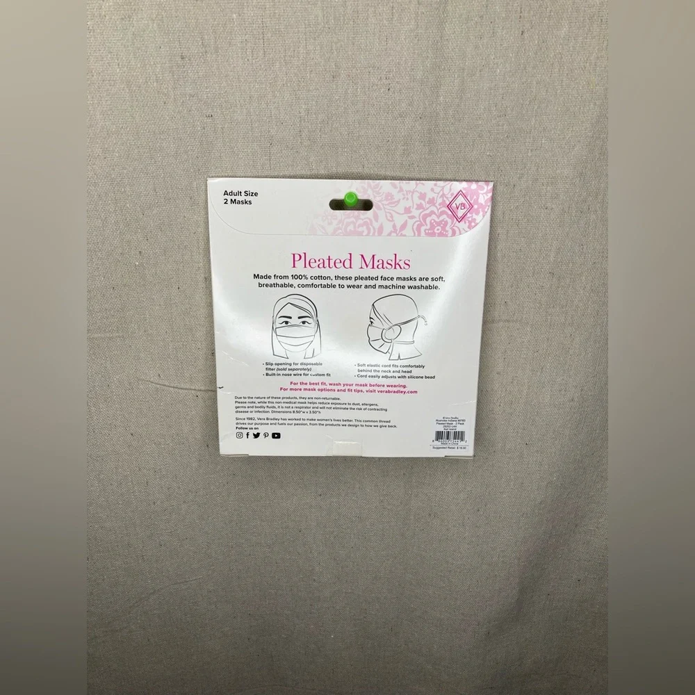 Vera Bradley Pleated Masks NWT